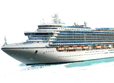 Large modern multi deck cruise ship in ocean